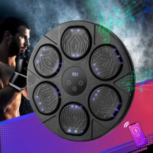 everfit music boxing machine bluetooth wall mounted with led display & gloves